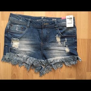 NWT distressed denim jean cut off shorts